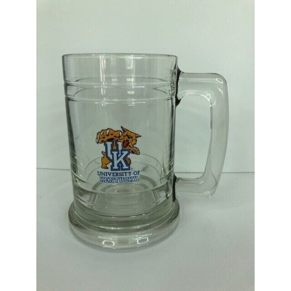 VINTAGE University Of Kentucky UK Wildcats Logo Glass Mug Beer Stein